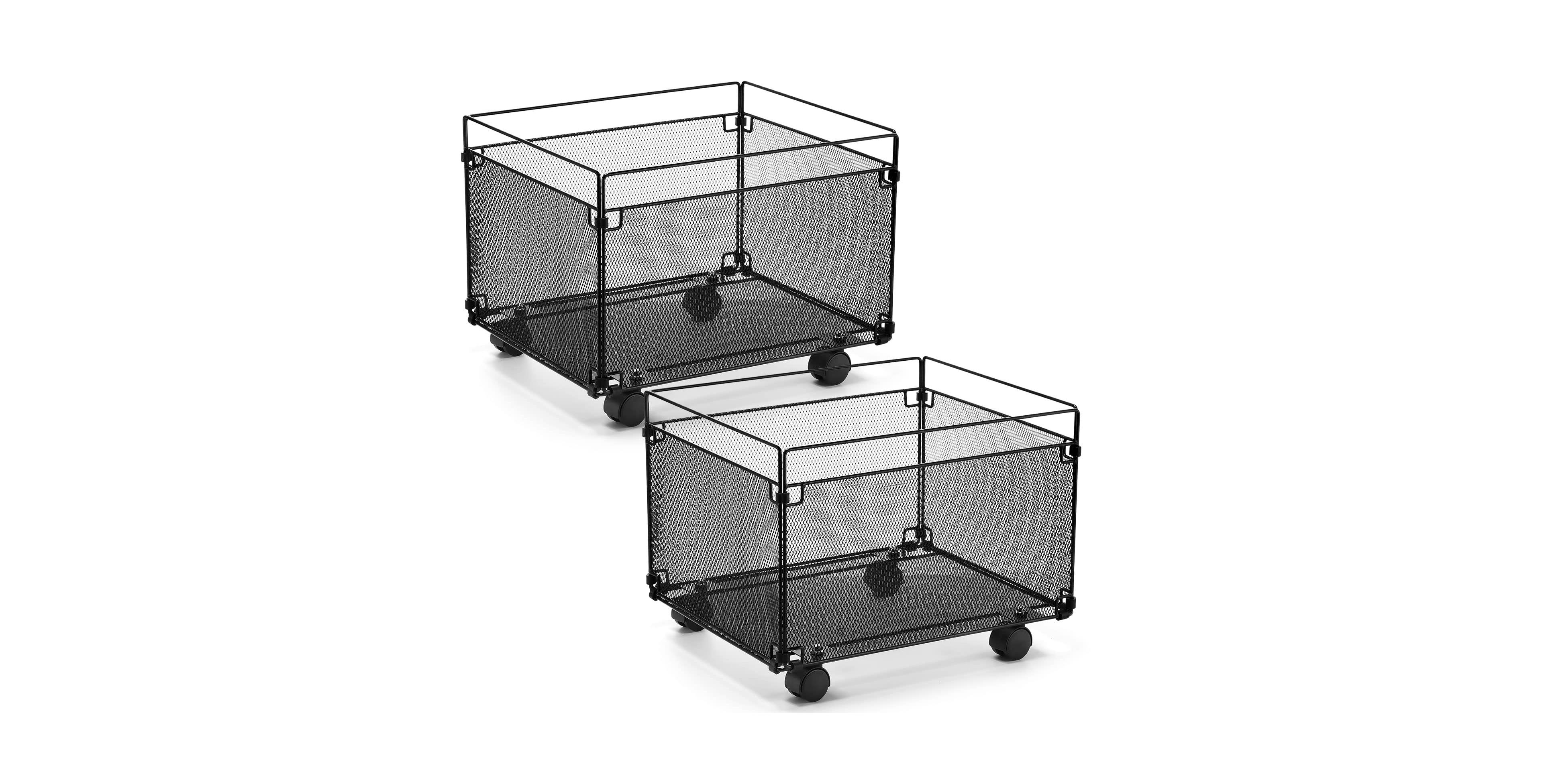 Xdovet 2 Pack Mesh Rolling File Carts Metal Organizer 15IN X 13IN X 10IN