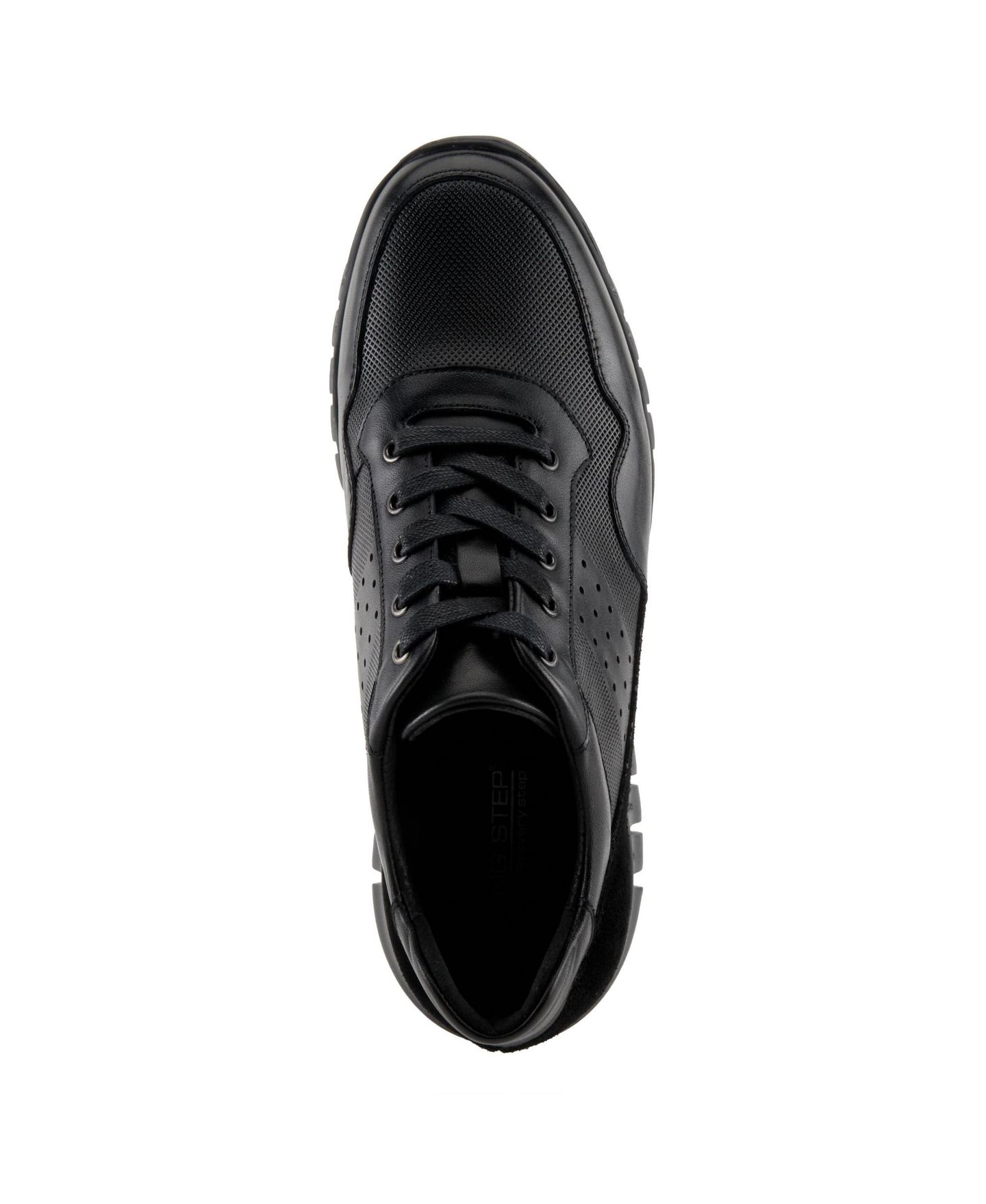 Мужские кроссовки Spring Step Alton Leather and Suede Sneakers with Removable Insoles, цвет: Чёрный — фото 4
