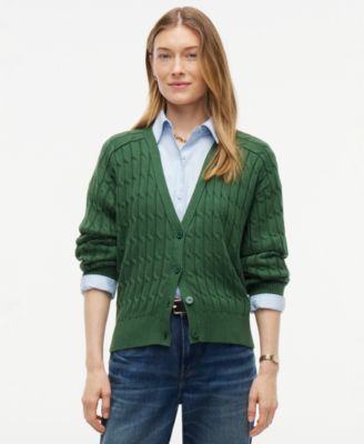 Women's Oversized Cable-Knit V-Neck Cardigan