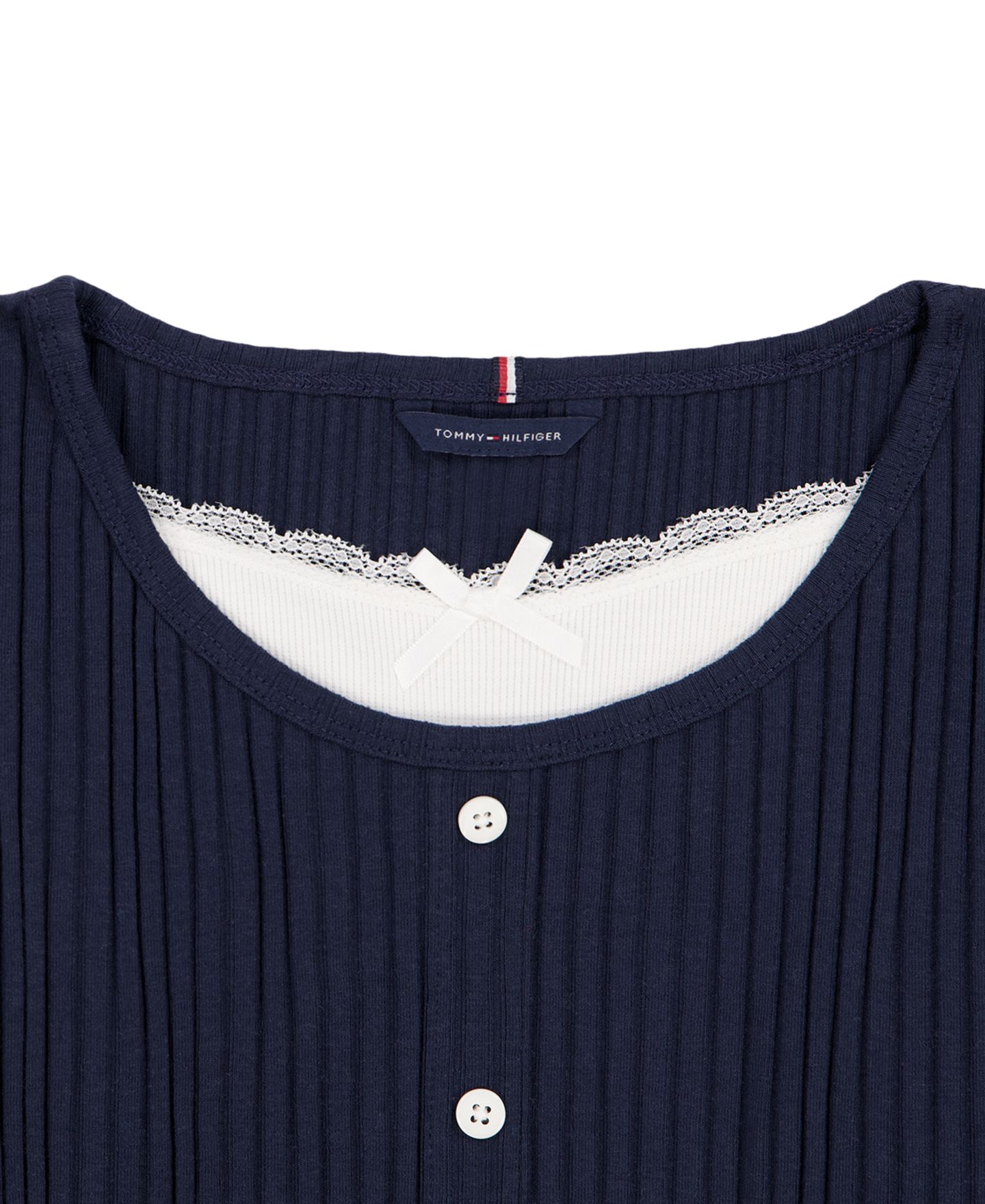 Топ Tommy Hilfiger Fooler Ribbed Lace-Trim Long-Sleeve для девочек, цвет: Мерло — фото 6