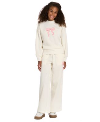 Toddler Girls' 2T-4T Ruffle Trim Sweatshirt and Wide-Leg Pants, 2-Piece Set