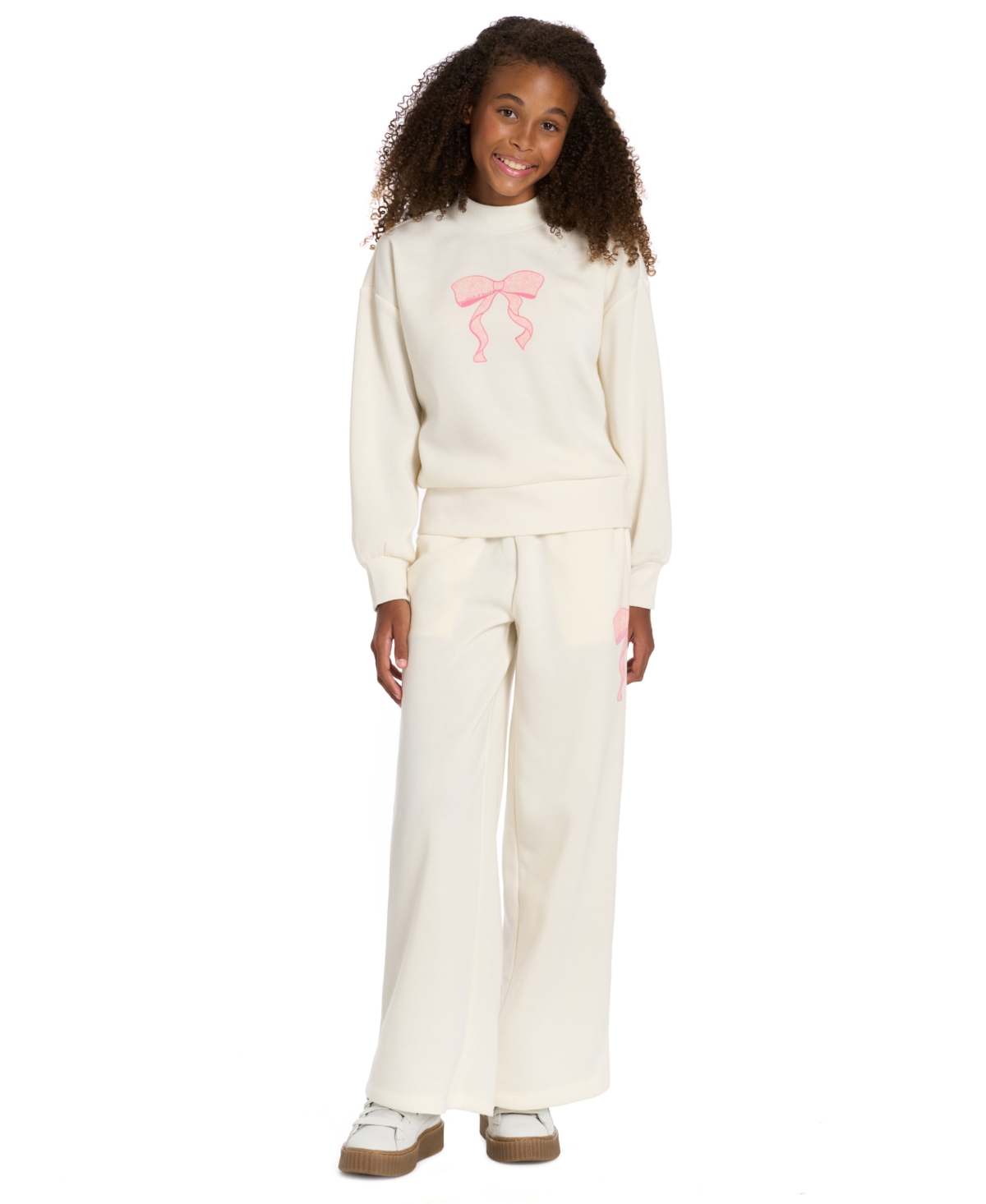 Scotch & Soda Toddler Girls' 2T-4T Ruffle Trim Sweatshirt and Wide-Leg Pants, 2-Piece Set