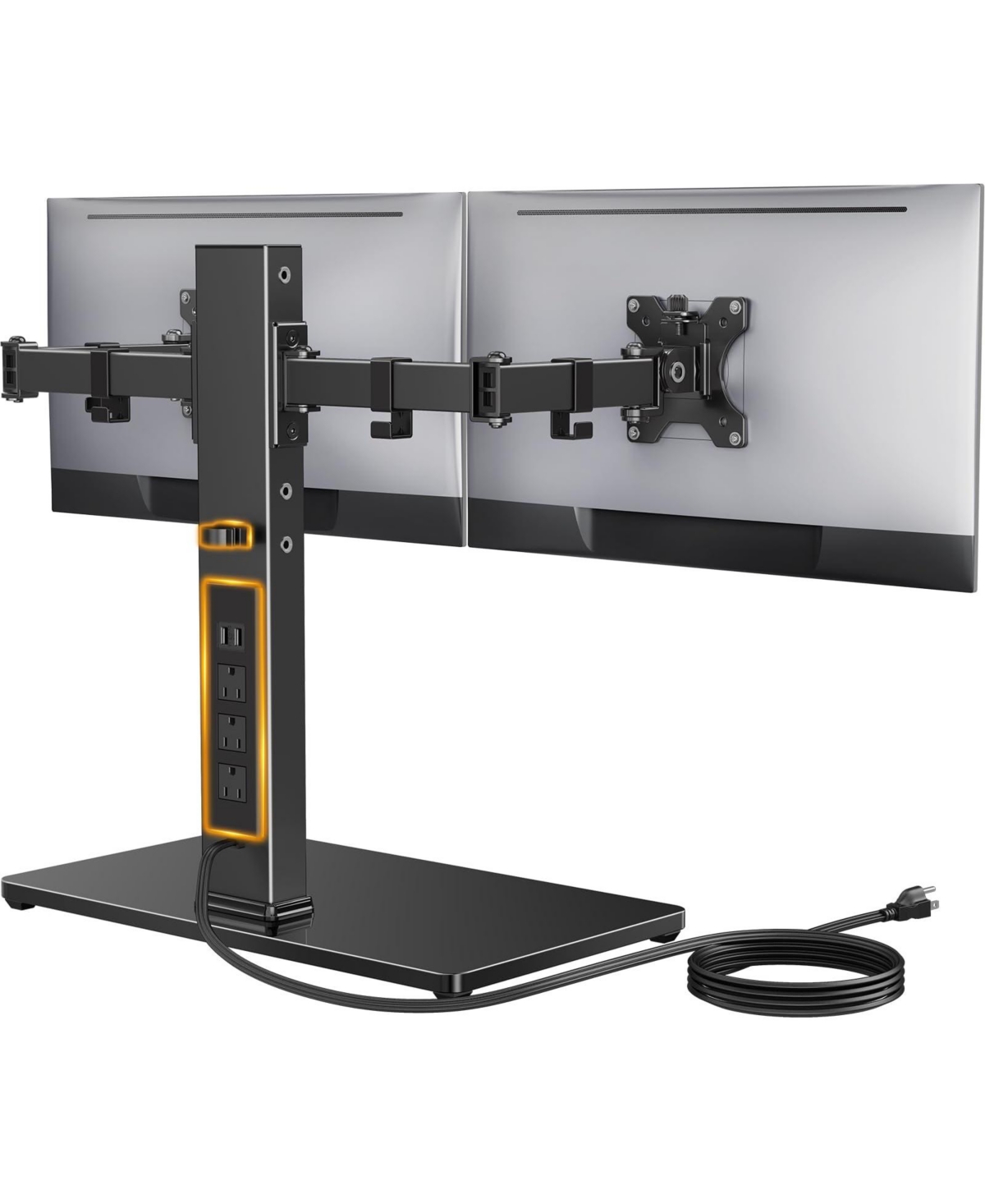 Lofree Dual Monitor Adjustable-Arms Stand with Built-in Power Strip for 13-32 Inch Monitors - Multi color