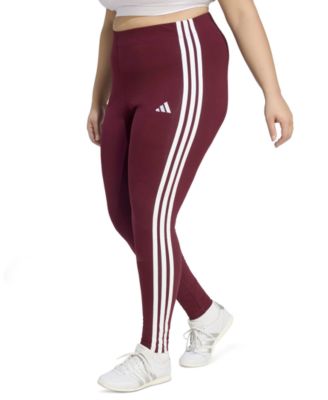 Plus Size Essentials 3-Stripes Cotton Leggings