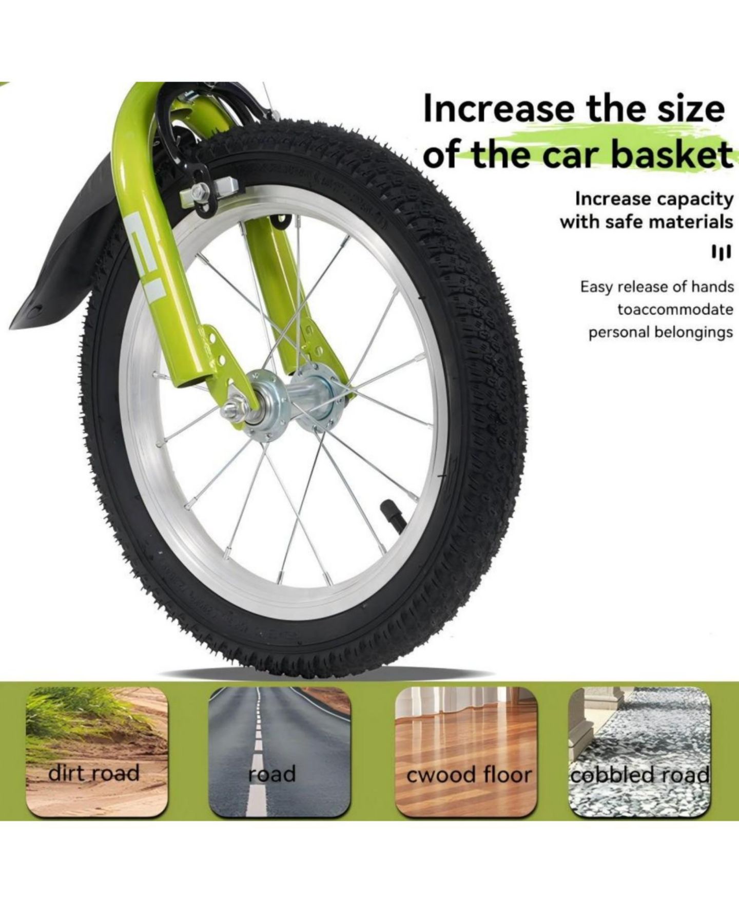 Детская игрушка ECHTPeak 16 Inch Sporty Steel Kids Bike with Adjustable Saddle, 4–7 лет, цвет: Зелёный — фото 5