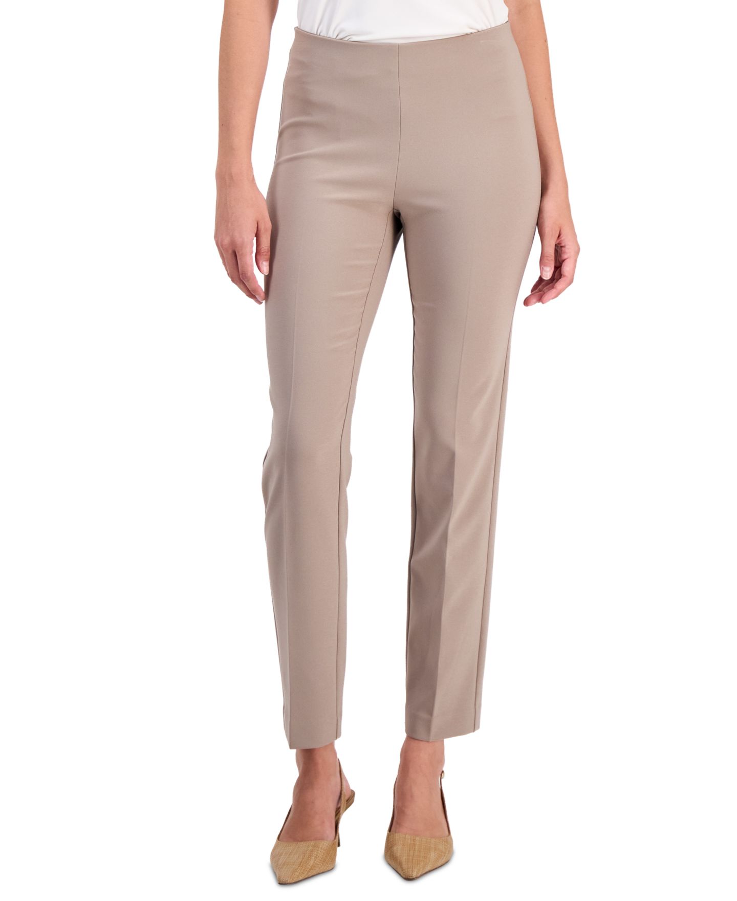 Женские брюки Anne Klein Hollywood Pull-On Slim, цвет: Натуральный глиняный — фото 1
