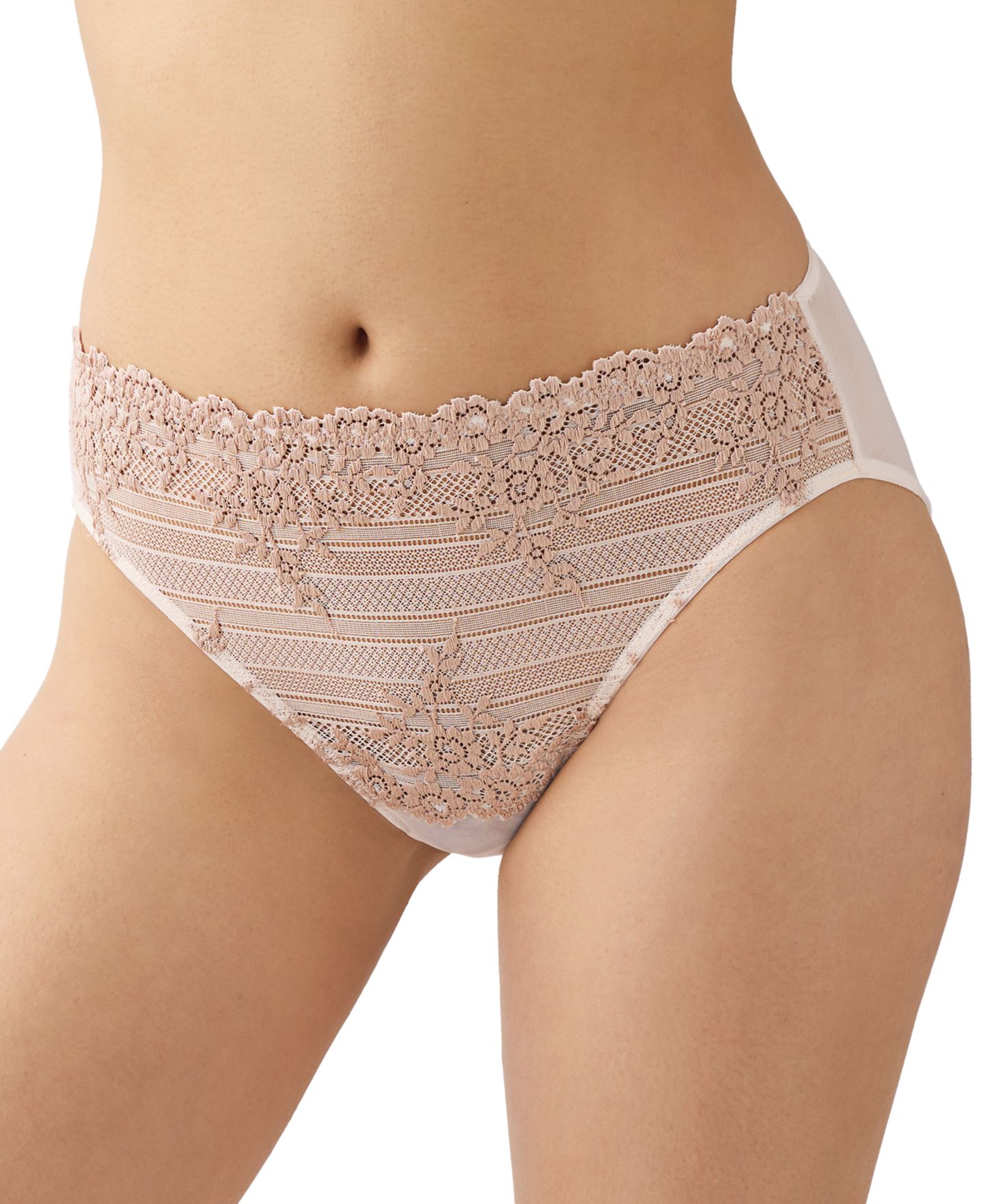 Трусы Embrace Lace® Hi-Cut — Wacoal, цвет: Розовый пыльный — фото 3