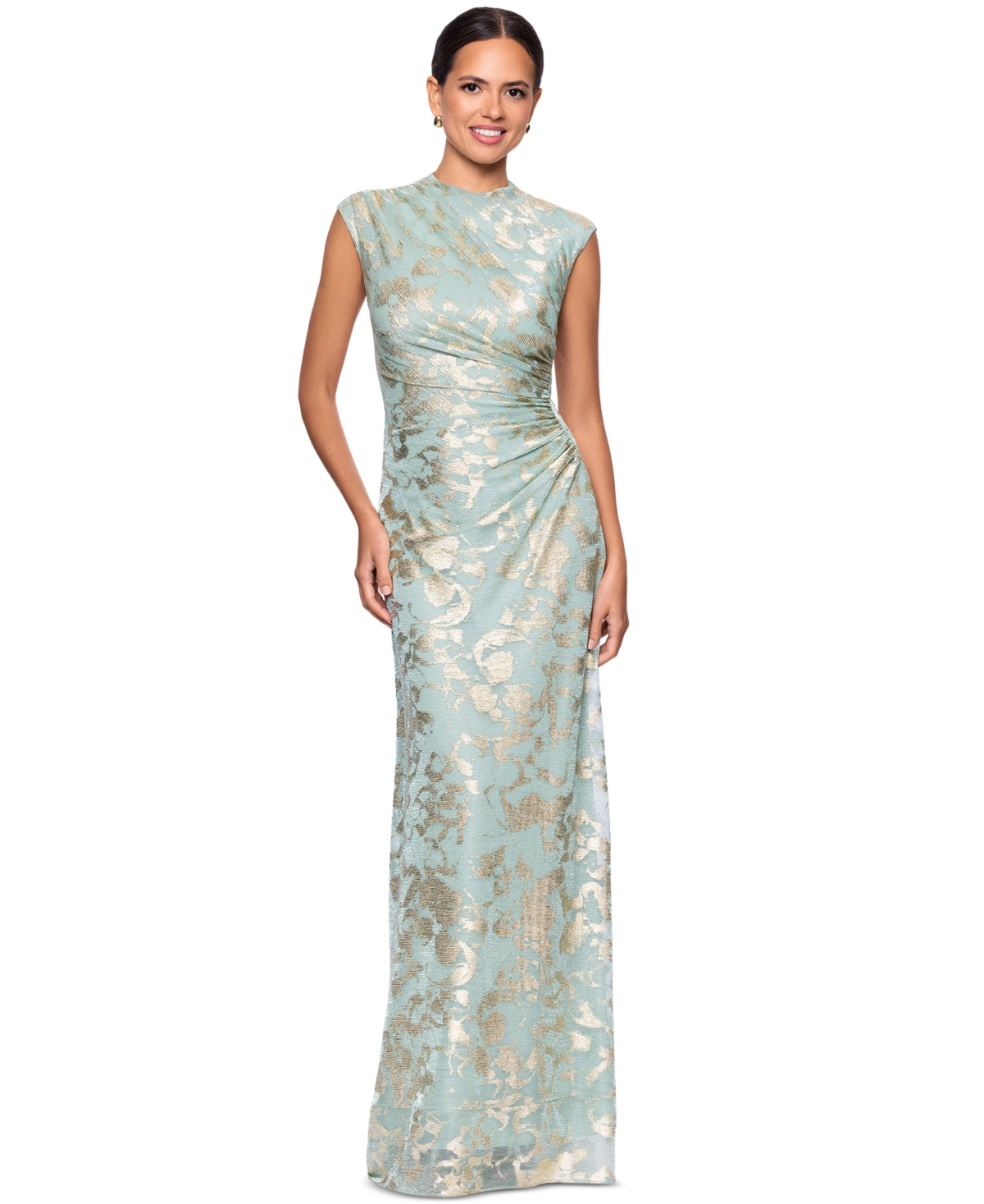 Betsy & Adam Women's Mock Neck Gown Dress