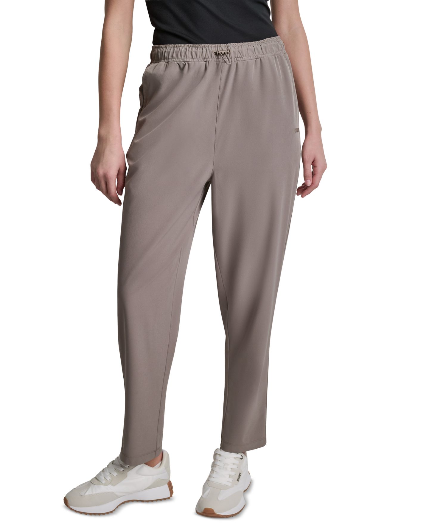 Женские брюки DKNY Sport High-Rise Tapered Straight-Leg, цвет: Чёрный — фото 6