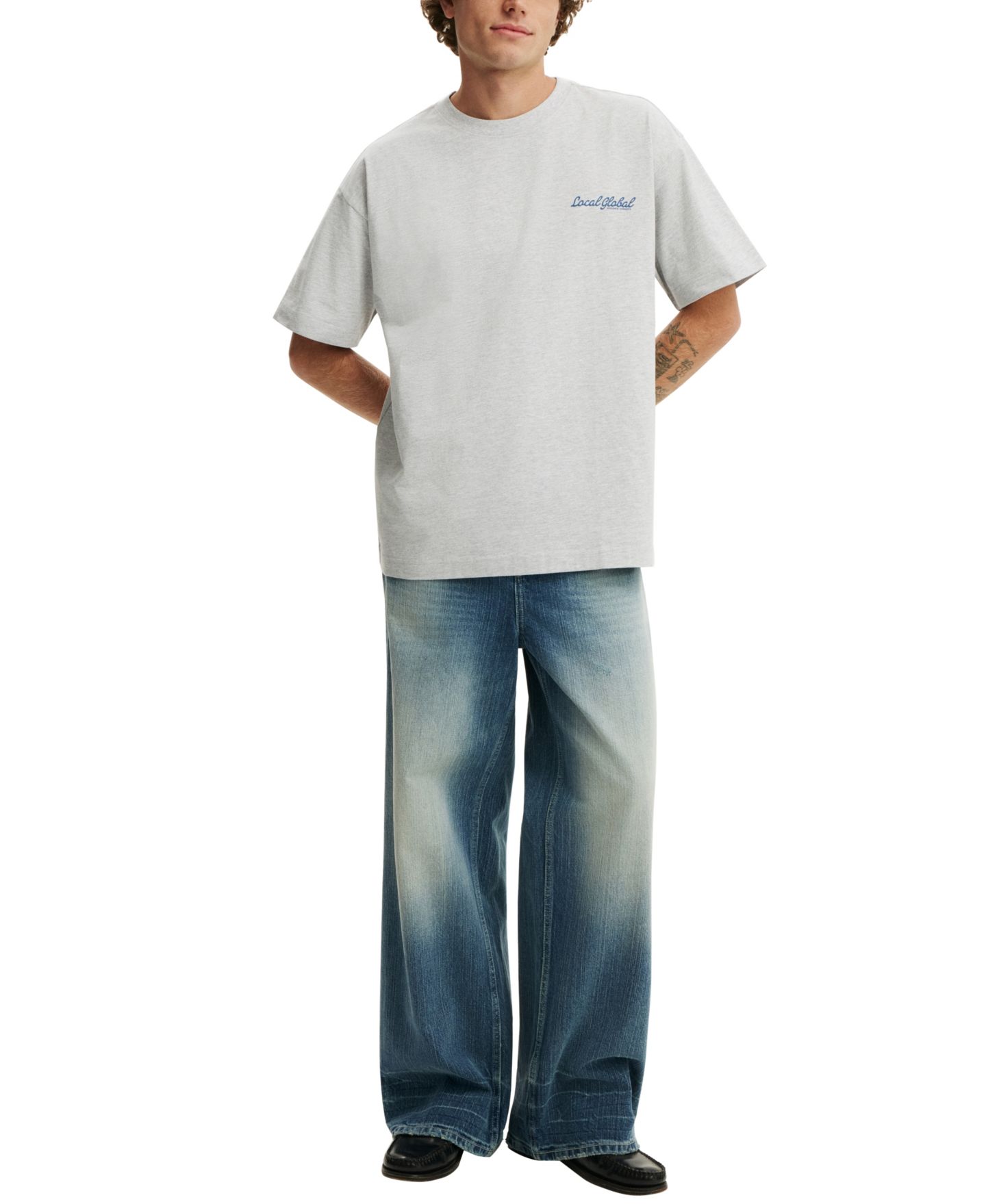 Мужская футболка Cotton On Graphic Heavyweight Box Fit Text, цвет: Серый — фото 2