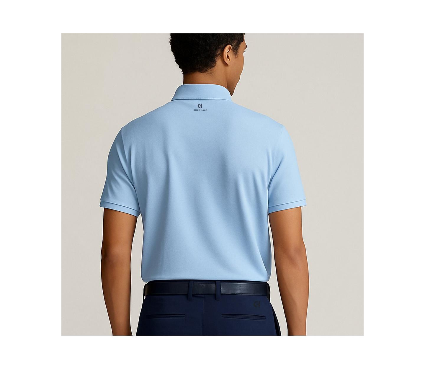 Мужское поло Cole Haan Golf Apparel Ashland Golf Slim-Fit Short-Sleeve Polo Shirt, цвет: Nantucket Breeze — фото 4
