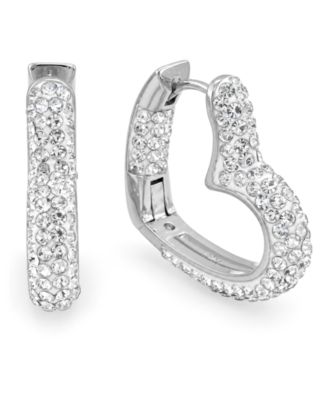 Crystal Heart Hoop Earring