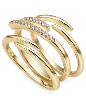 Clear Cubic Zirconia Triple Stack Ring