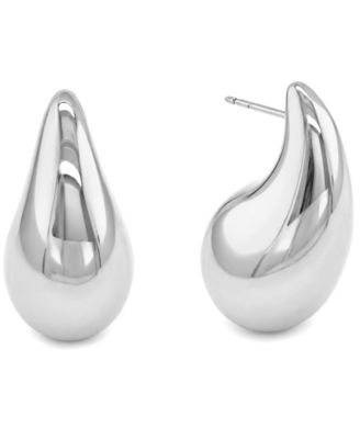 18K Gold Plated or Silver Large Teardop Stud Earrings