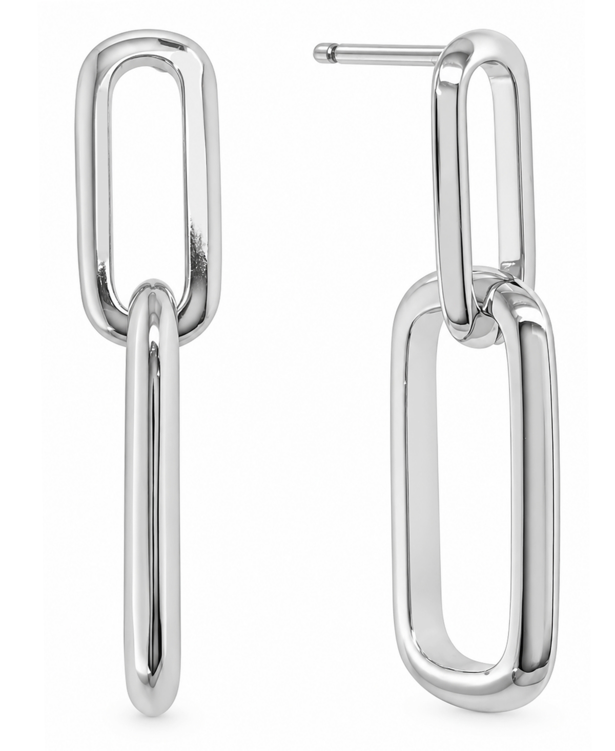 And Now This High Polished Link Post Drop Earring