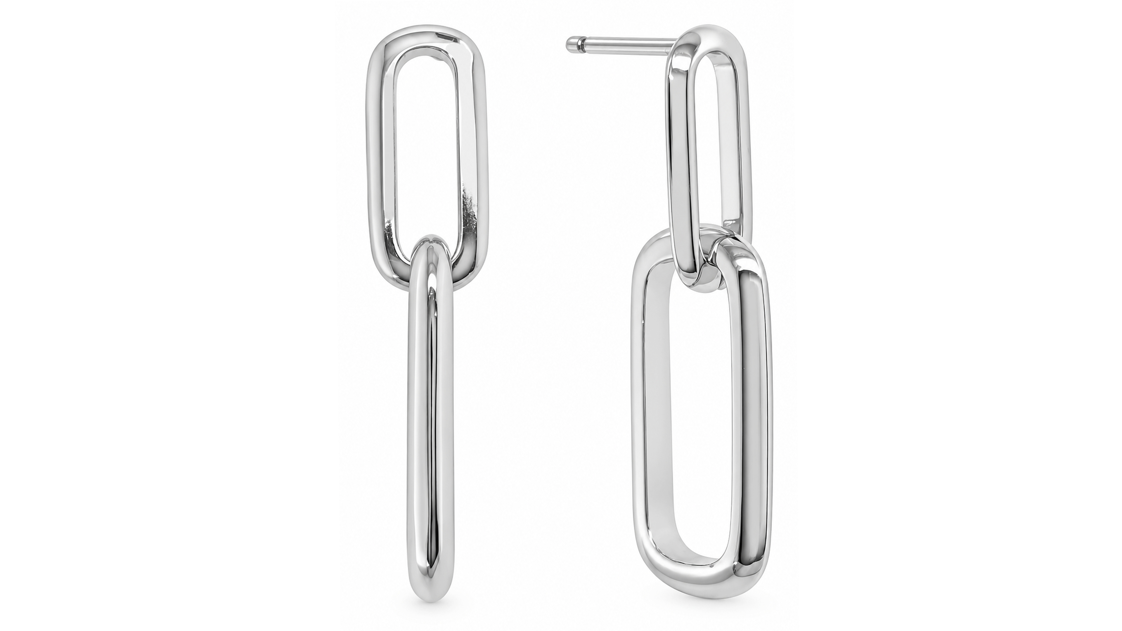 And Now This High Polished Link Post Drop Earring