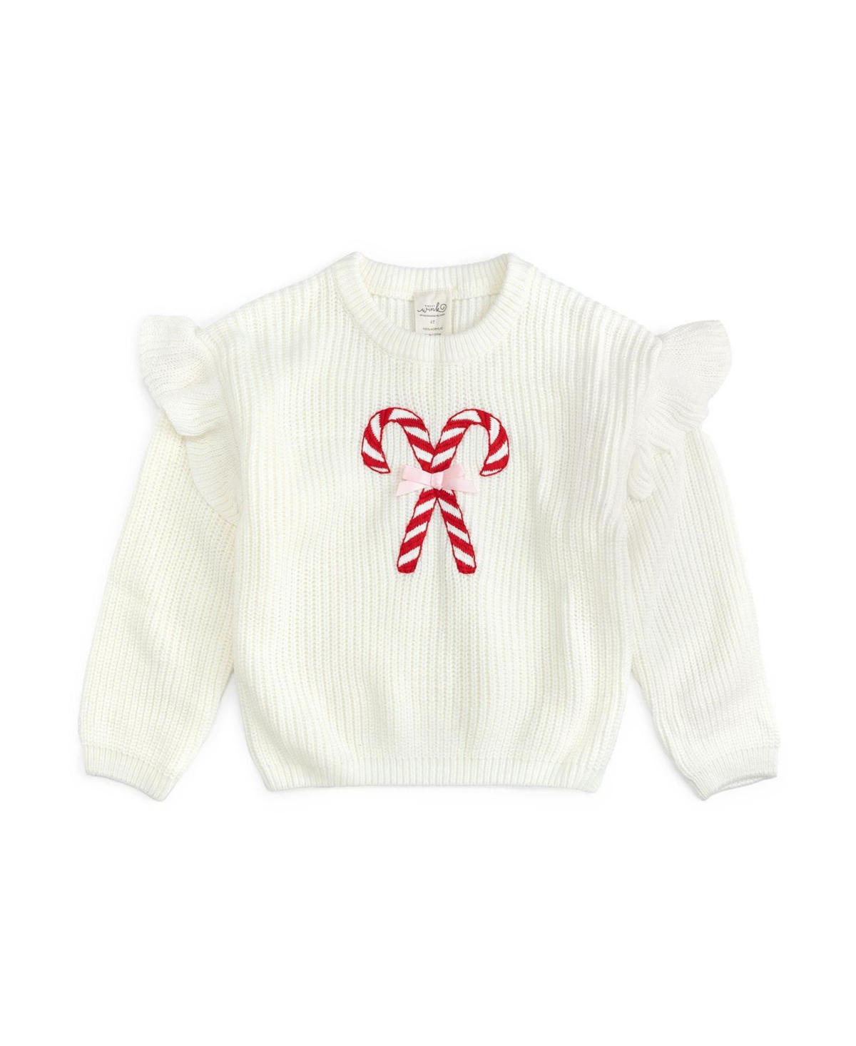 Sweet Wink Girls' 4-16 Candy Cane Christmas Ruffle Sweater