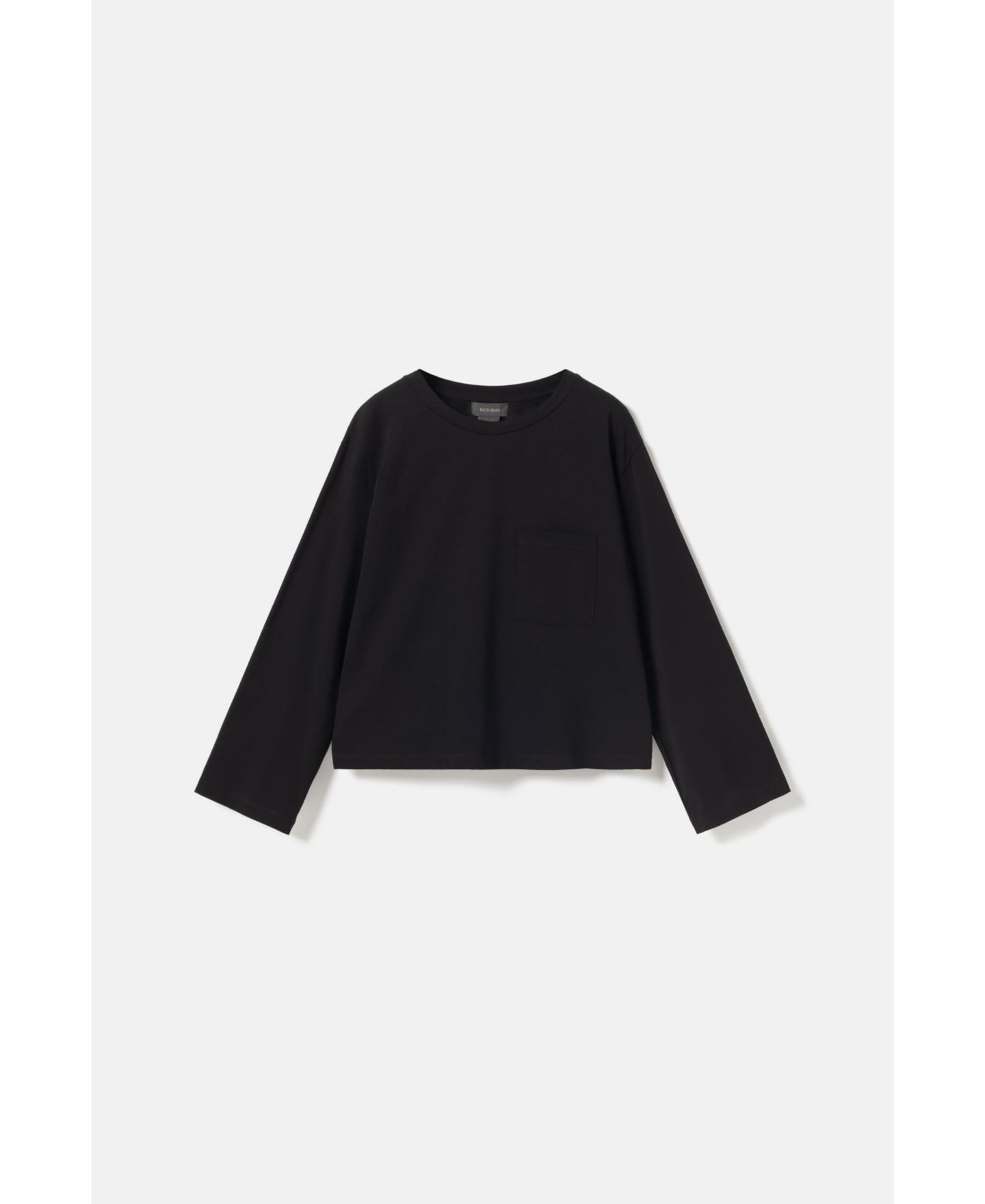 Женский топ Residus Thir Boxy Chest-Pocket Cotton-Blend Long-Sleeve, цвет: Чёрный — фото 5