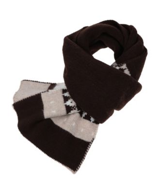 Winter Knit Ikat Inspired Geometric Wrap Scarf