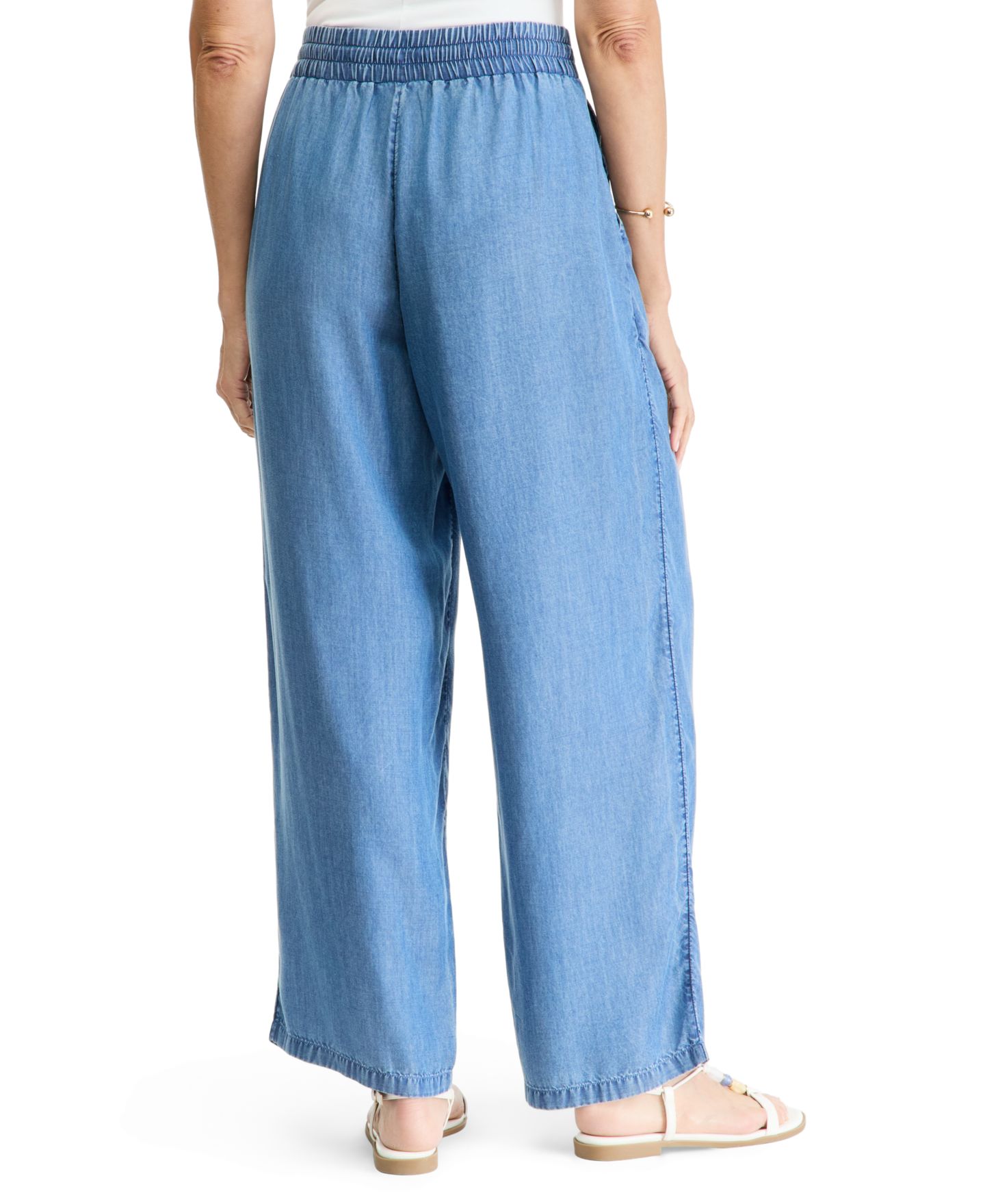 Женские брюки Style & Co Chambray Pull On Wide-Leg, цвет: Варёный — фото 4