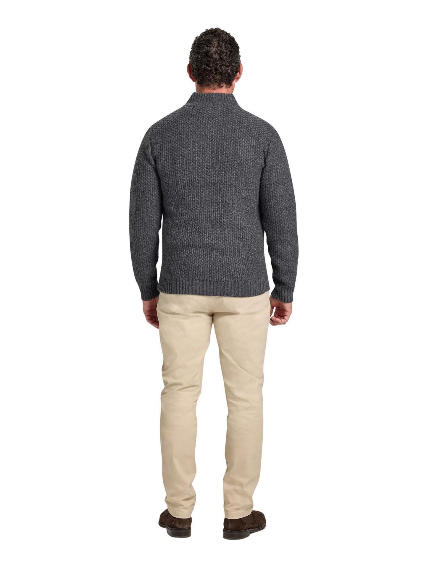 Мужской свитер Raging Bull Quarter-Zip Chunky-Textured Relaxed-Fit — фото 2