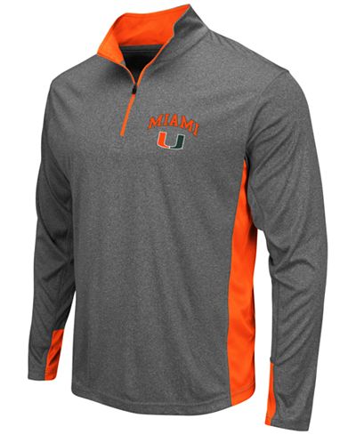Colosseum Men's Miami Hurricanes Ridge Runner Quarter-Zip Pullover