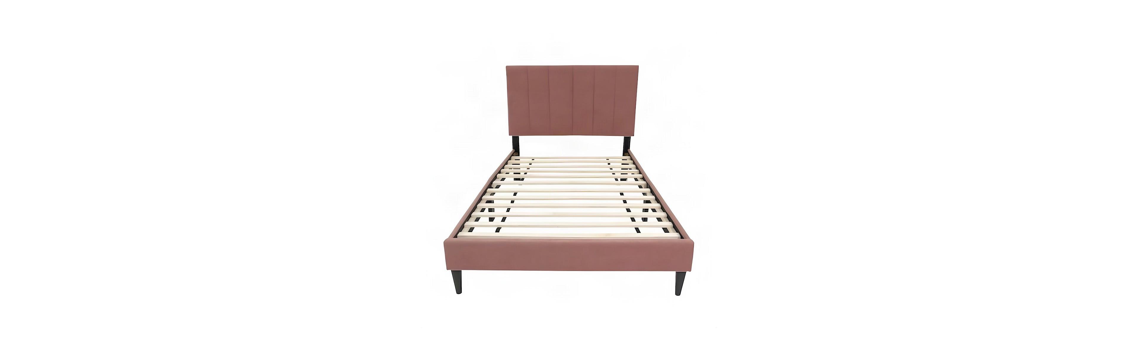 Starlight Canyon Home Channel-Tufted Brushed Linen Upholstered Twin Platform Bed Frame