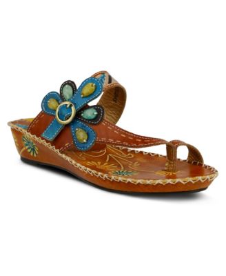 Women's Spring Step Santorini Wedge Toe Ring Sandal with Vamp