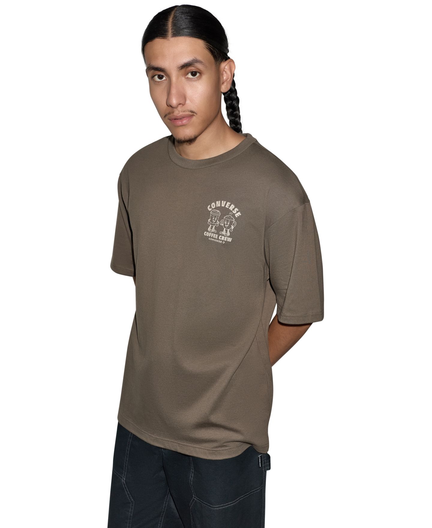 Мужская футболка Converse Coffee Crew Graphic Crewneck, цвет: Трюфельный — фото 4