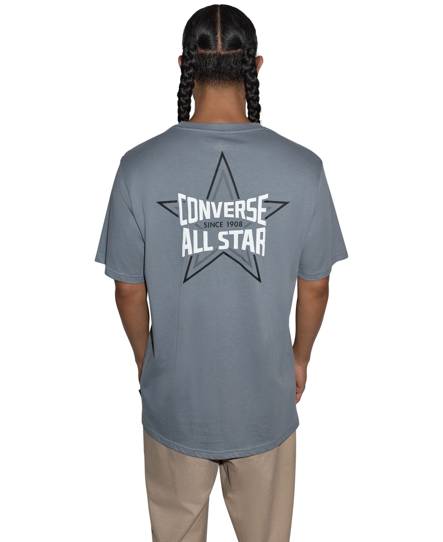 Мужская футболка Converse Star Studded Graphic Short-Sleeve, цвет: Серый — фото 1