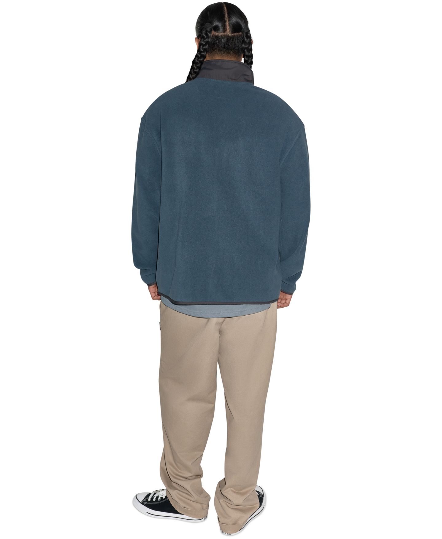 Мужская толстовка Converse Remix Sherpa Full Zip Mock Neck Fleece, цвет: Железный — фото 5