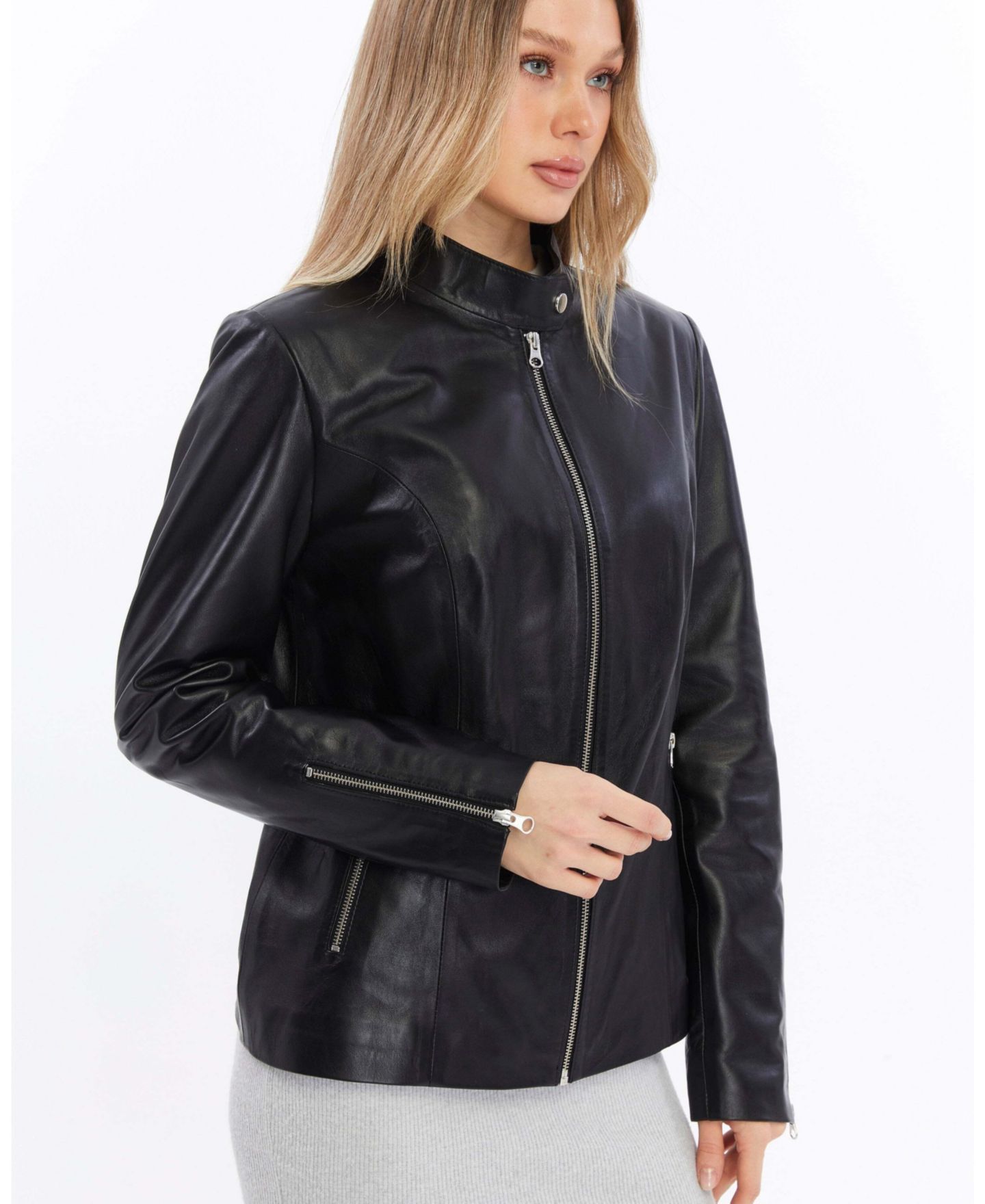 Женская куртка Furniq UK Elspeth Leather, цвет: Чёрный — фото 6