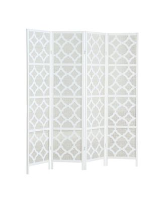 Quarterfoil infused Diamond Design 4-Panel Room Divider