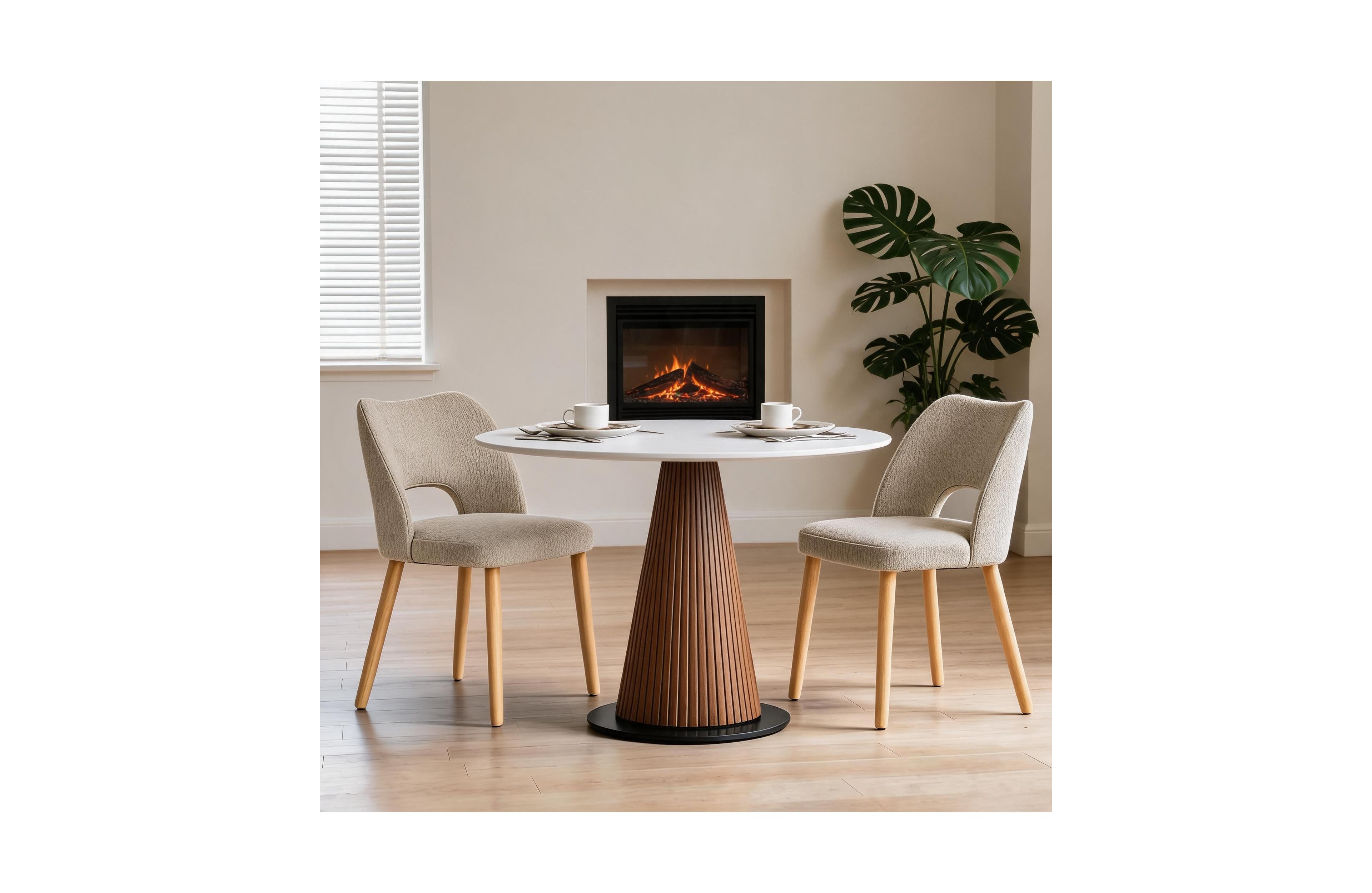 gaomon 2 Set of Modern Upholstered Dining Chairs, Butterfly Hollow Back, Sturdy Wood Legs, Farmhouse Style Fabric Kitchen Chairs for Room
