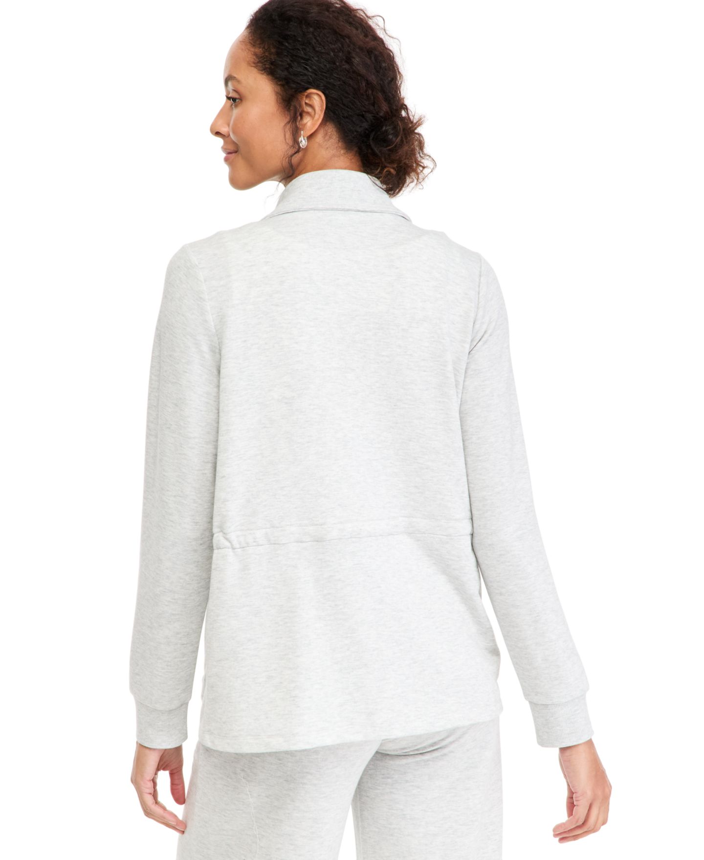 Женская куртка Style & Co Petite LuxLounge Full Zip French Terry, цвет: Сланцевый меланжевый серый — фото 2