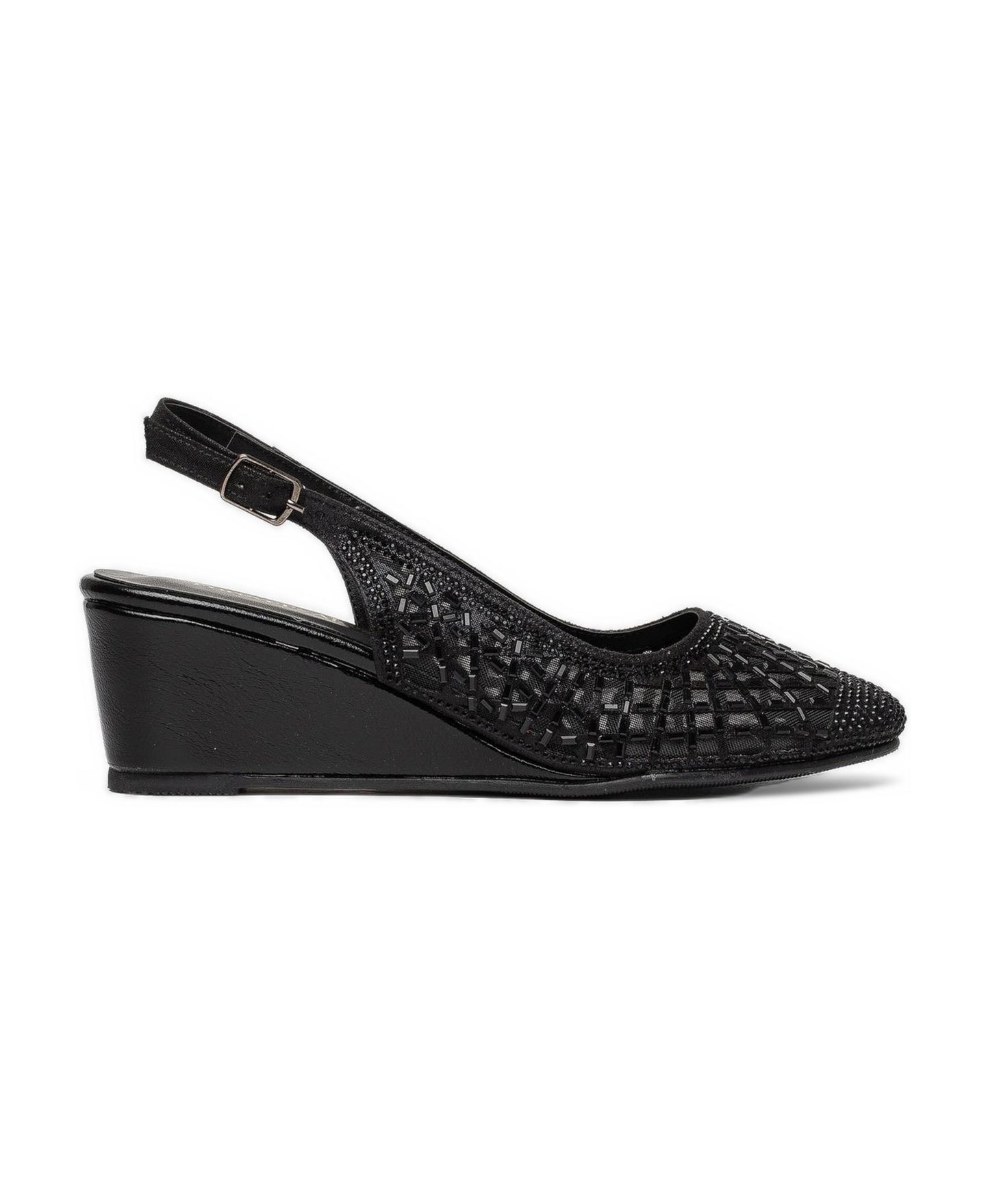 Женские туфли Forever & Always Shoes None Embellished Wedge Pump, цвет: Чёрный — фото 3