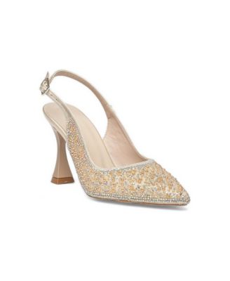Forever and Always Shoes Women's Madison Embellished Slingback Pump