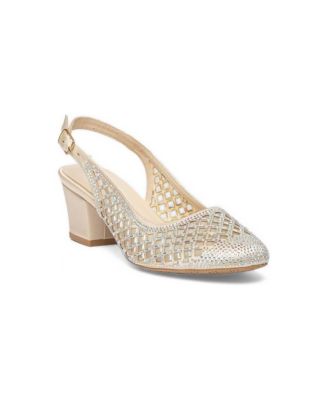 Forever and Always Shoes Women's Gabrielle Slingback Block Heel Pump