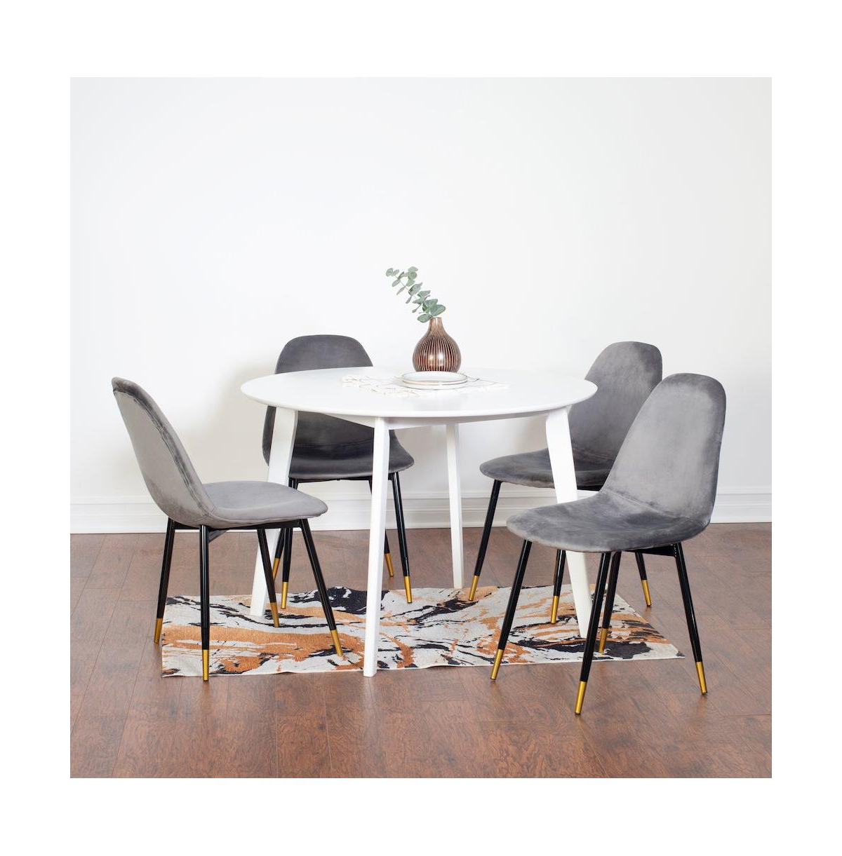 Roundhill Furniture Lassan Contemporary 5-Pc Dining Set, Dining Table and 4 Chairs