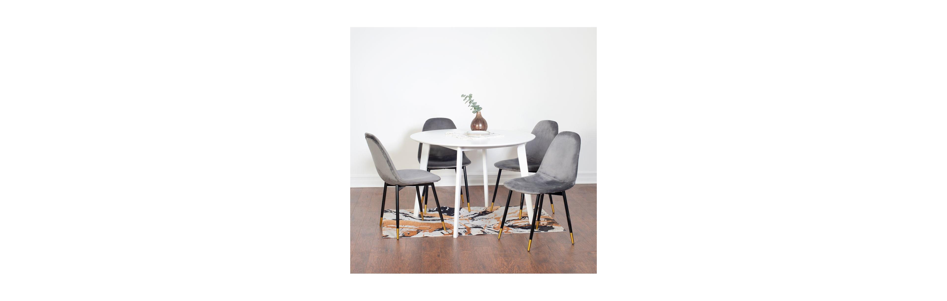 Roundhill Furniture Lassan Contemporary 5-Pc Dining Set, Dining Table and 4 Chairs