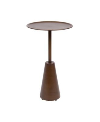 Sitara Round Side Table Circle Mini Table, Unique Base, Outdoor-Safe Table, Indoor Plant Stand or Pedestal Martini Table