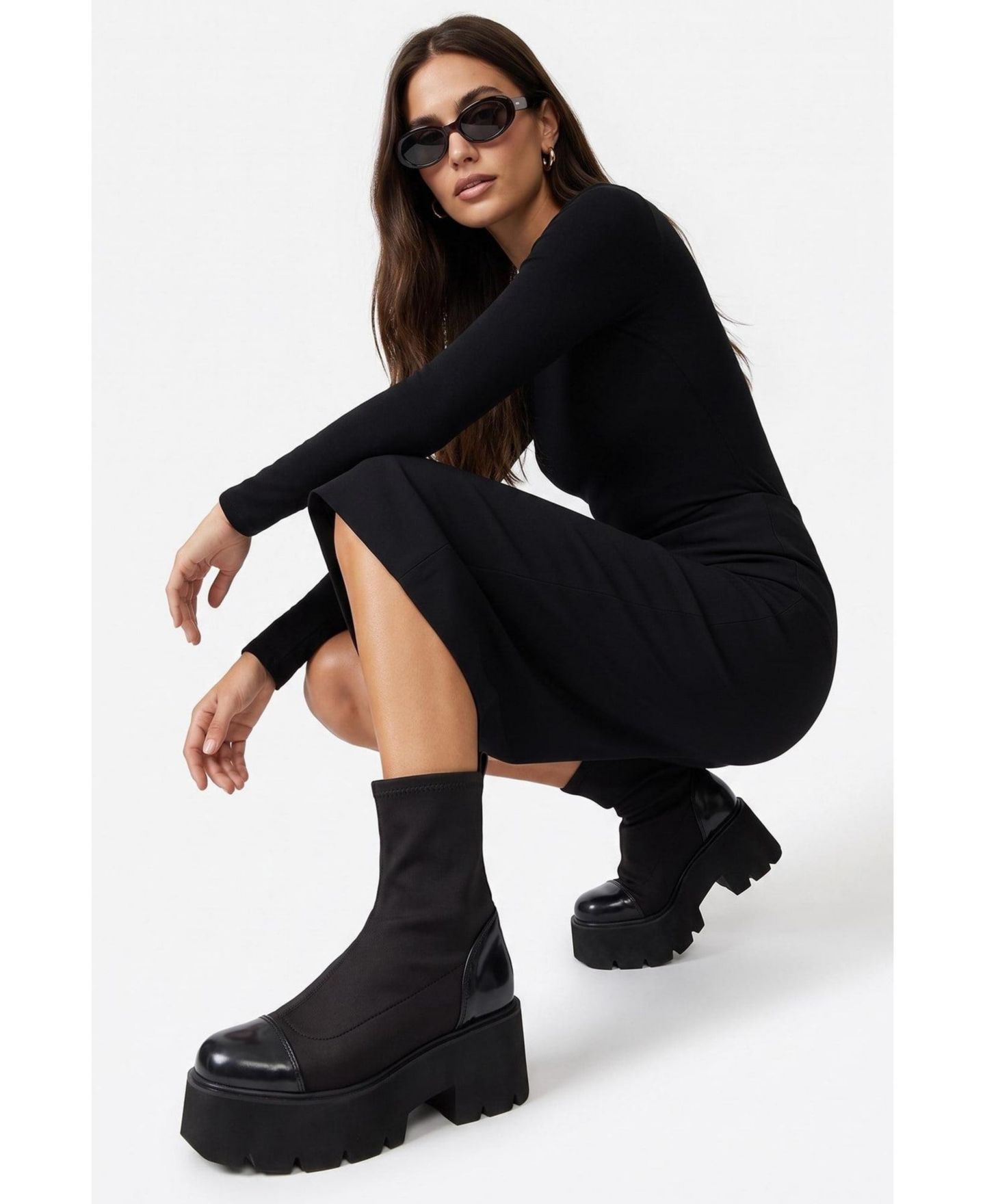 Женские ботинки Prologue Shoes Jadelina Scuba Platform Sock Boot, цвет: Чёрный — фото 5