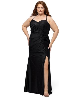Plus Size Scene Changer Fitted Sparkly Sweetheart Neck Gown