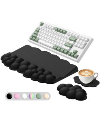 2 in 1 Ergonomic Keyboard Stand Wrist Rest 3 Piece Desk Set Adjustable Angles Memory Foam