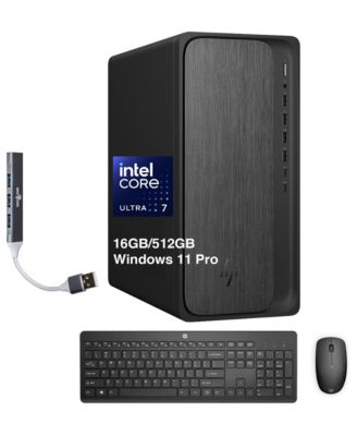 OmniDesk Desktop (AMD Ryzen 5 8500G, 16GB DDR5, 512GB PCIe SSD, AMD Radeon 740M, Win 11 Pro) With USB Hub
