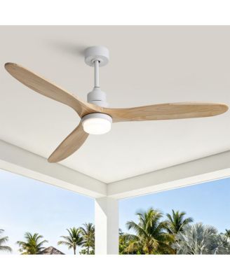 60-in Modern Minimalist Downrod 3-Blade Ceiling Fans with Led Light and Remote Control