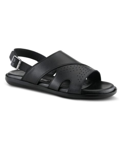 Мужские сандалии Spring Step Jeff Leather Round-Toe, цвет: Чёрный