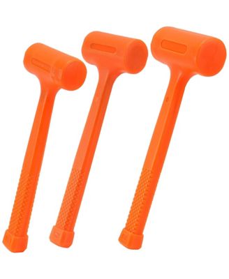 Dead Blow Hammer Set Unibody Molded Unicast Mallet With Checkered Grip