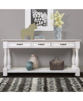 Antique Solid Wood Console Table, with 3 Drawers and 1 Bottom Shelf, Extra-thick Sofa Table, Easy Assembly, for Hallway Living Room