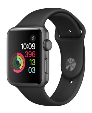 UPC 190198211545 product image for Apple Watch Series 2 42mm Space Gray Aluminum Case with Black Sport Band | upcitemdb.com